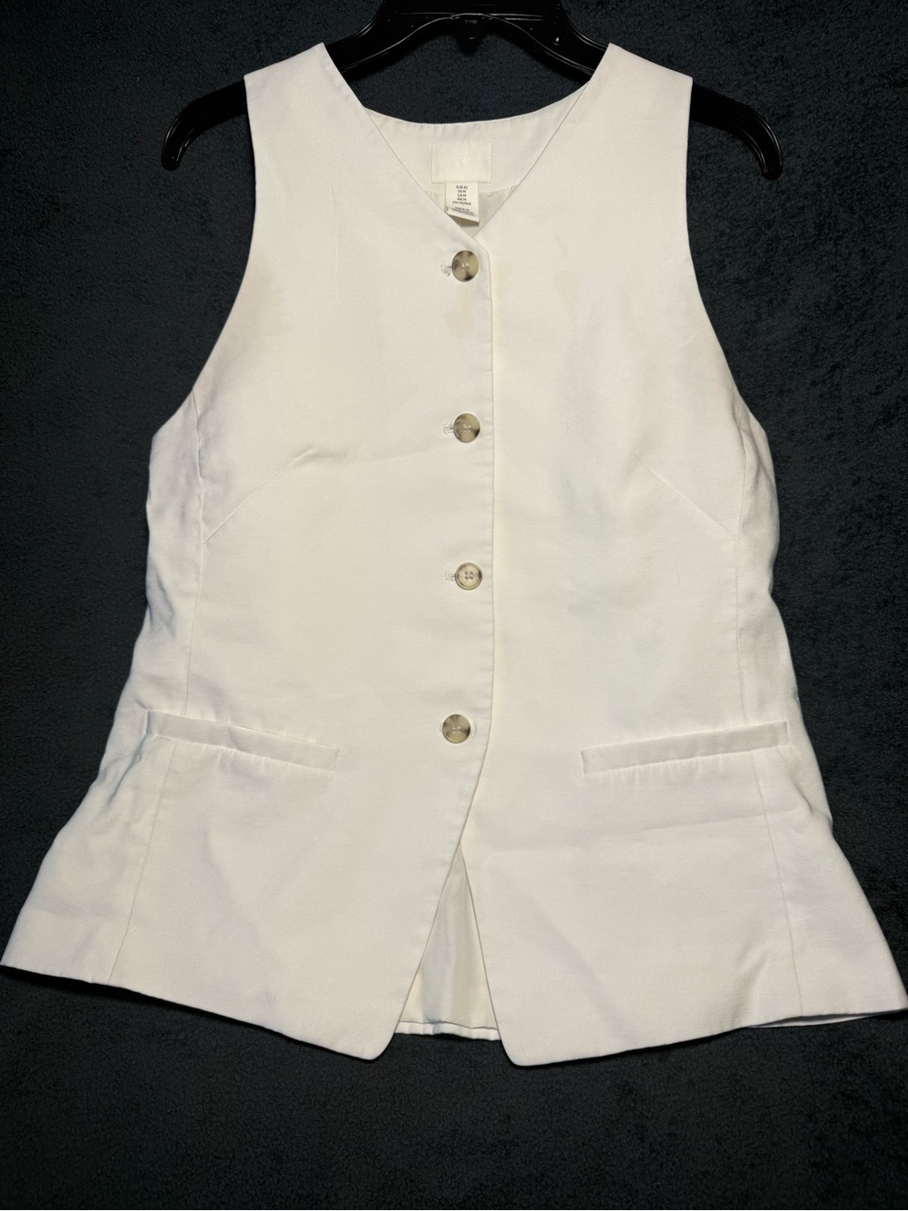 H&M Ivory Sleeveless Button Vest